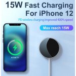 Wholesale MagSafe Style Fast Wireless Qi Magnet Charger USB-C 15W Fast Charging Pad Compatible with all Wireless Charging Phone, iPhone 12, and More (White)